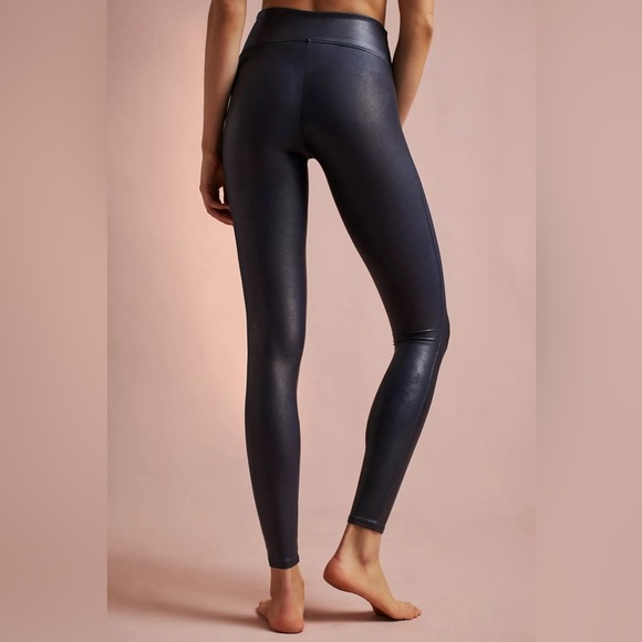 New Anthropologie Spanx Faux Leather Leggings Black Large - Picture 4 of 8